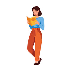 a woman is reading a book