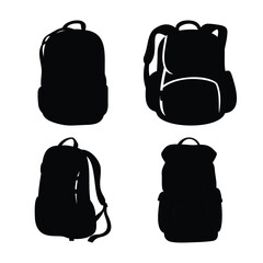 Collection of versatile backpack silhouettes perfect for travel, school, and outdoor adventures