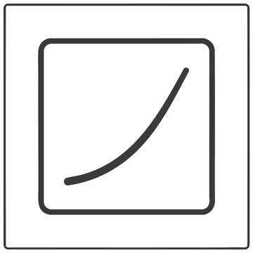 A black curve within a dark gray square, enclosed in a rounded square frame