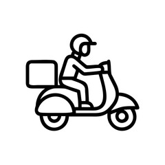 Person riding scooter with box © samiul