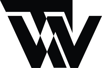 Letter TW minimalist logo