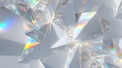 Abstract Geometric Iridescent Crystal Pattern