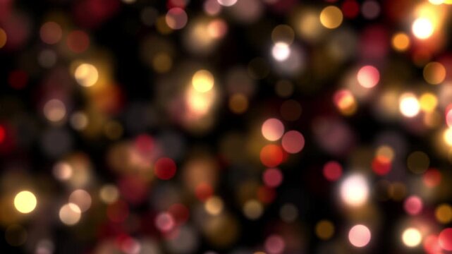 red gold bokeh christmas star light background loop