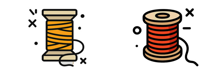 Colorful thread spools for sewing and crafting activities