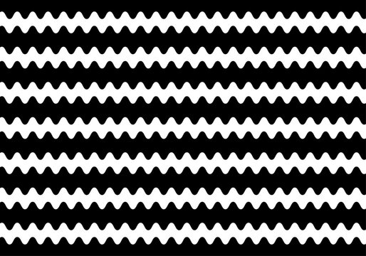 Fondo de patr&oacute;n de ondas horizontales en blanco y negro con estilo de arte &oacute;ptico