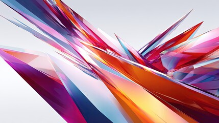 Abstract Geometric Shapes Explosion in Vivid Colors