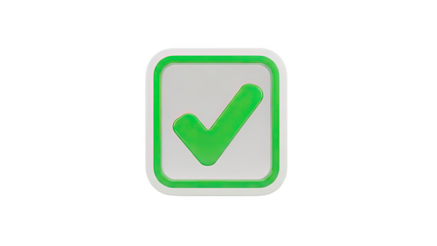 Green Check Mark Inside a Square Box on transparent background - Powered by Adobe