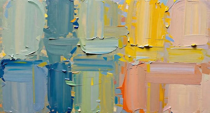 鮮やかなブラシストロークが重なり合うモダンな油彩抽象背景 - Powered by Adobe