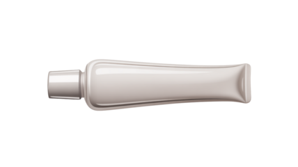 Minimal 3D Cosmetic Tube, Side View, Modern Skincare Product, Isolated on Transparent Background PNG
