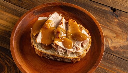 Delicious Turkey Sandwich with Cheese and French Fries