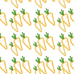 Simple Carrot Seamless Pattern Illustration