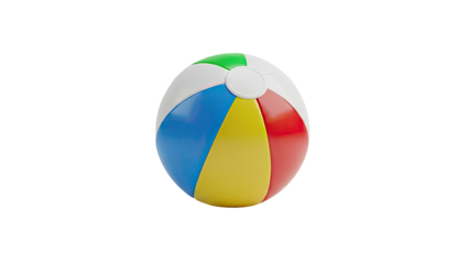 Colorful beach ball on transparent background