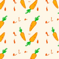 Cute Carrot Seamless Pattern Illustration