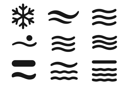 Vector wave cooling gentle subtle symbol panel icons stripe icon bar chill