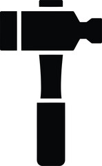Black Silhouette Hammer Vector Graphic Icon Symbolizing Strength and Construction Industry Tools