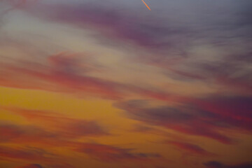 Elegant purple sunset sky with soft layers of evening light