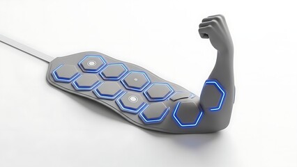 Advanced exosuit control device with futuristic design