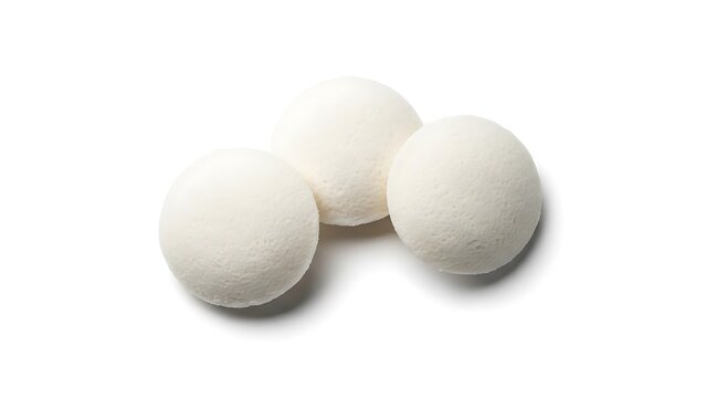Three white bath bombs on a white background - Powered by Adobe