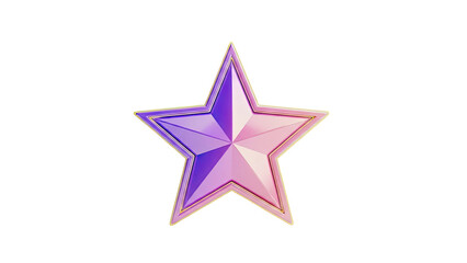 Obraz premium 3D Star Icon with Pink and Purple Gradient on transparent background