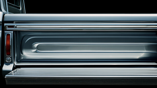 The back of a truck with a chrome bumper
