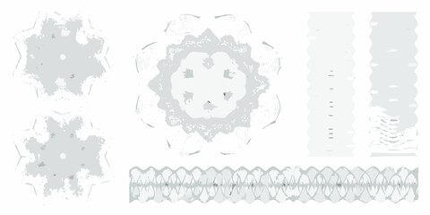 Obraz premium Gray patterned shapes and borders displayed in a simple illustrative design