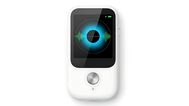 Portable voice recorder with sound wave display - Powered by Adobe