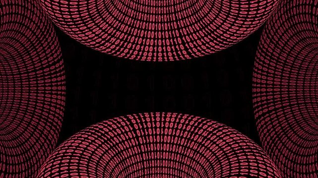 A mesmerizing digital binary codes with vibrant red patterns with middle copy space. 