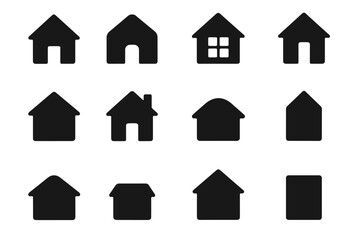 Obraz premium Home outline slab soft tile icon tiny smooth block modern door vector