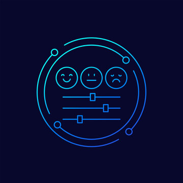 sentiment analysis icon, linear design