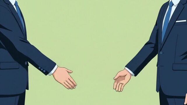 animated vector video of a business handshake with a modern corporate style