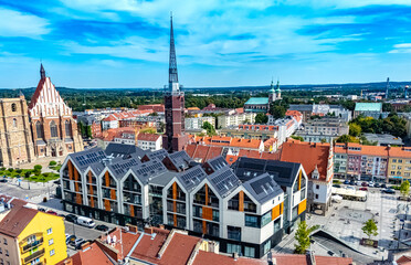View of Nysa old town in Opole Voivodeship, Poland