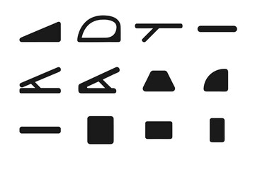 Obraz premium Adjustable subtle segment angled icon top piece curve vector laptop riser rim