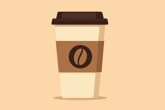 Takeaway Coffee Cup Illustration on Light Background