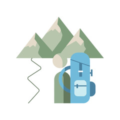 Obraz premium Blue Backpack with Pockets and Straps.