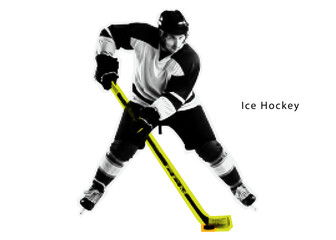 Obraz premium Ice Hockey halftone. vector illustration