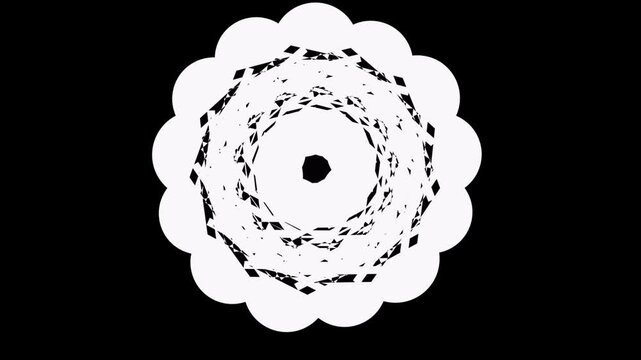 White circle flower logo design. Modern Contemporary Mandala. Decoration or Graphic Design Element. Vector Illustration