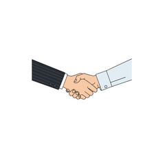 Business handshake isolated on transparent background