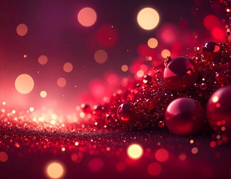 Abstract Luxury Ruby Red Bokeh and Light Leak Atmospheric Background