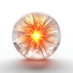 Vibrant crystal ball with radiant orange light