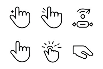 Obraz premium Interactive Hand Gesture and Touchscreen Icons