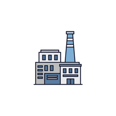 Fototapeta premium Industrial factory isolated on transparent background