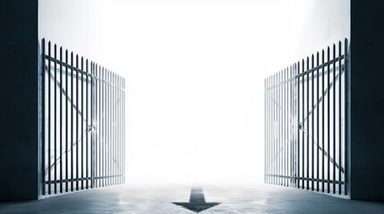 Obraz premium A mysterious open gate moment symbolizing a pathway to the future