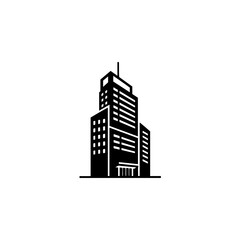 Obraz premium Skyscraper silhouette isolated on transparent background