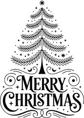 Merry Christmas &ndash; Festive Holiday Typography T-Shirt Design