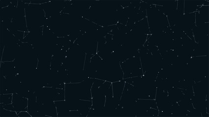 A serene night sky with constellations visible in the dark atmosphere viewed from a distant perspective