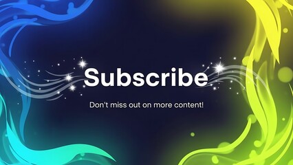 Colorful Subscribe Button with Swirling Shapes.