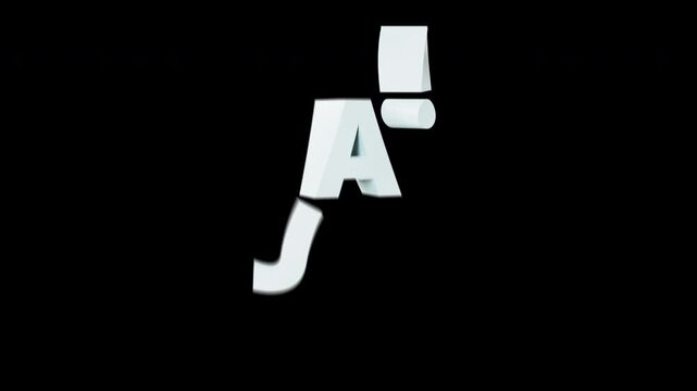 German affirmative &ldquo;Ja!&rdquo; text animation with glossy 3D letters. Includes several color versions on alpha channel.