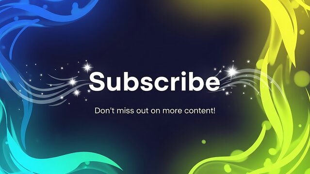 Colorful Subscribe Button with Swirling Shapes. - Powered by Adobe