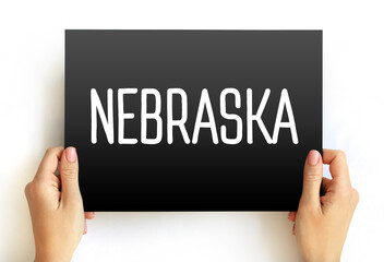 Nebraska - is a triply landlocked state in the Midwestern region of the United States, text concept...