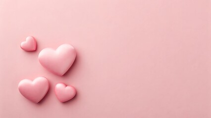Fototapeta premium Delightful pink hearts on soft background
